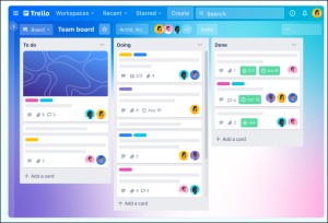 Screen shot of Trello in action